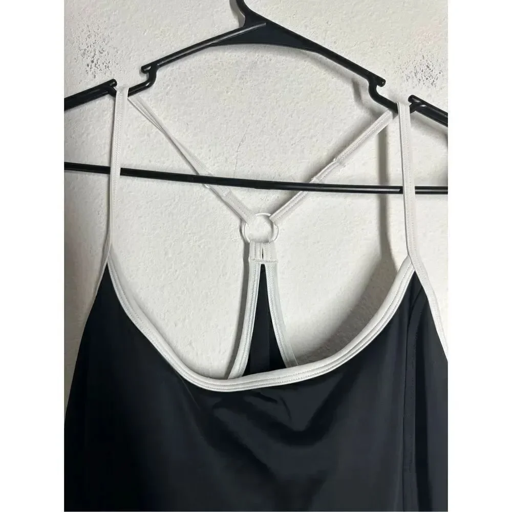 NWOT Love & Sports Womens Size M 8-10 Game On Tennis Dress Black White Trim